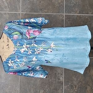 Humming Bird printed Blouse XL